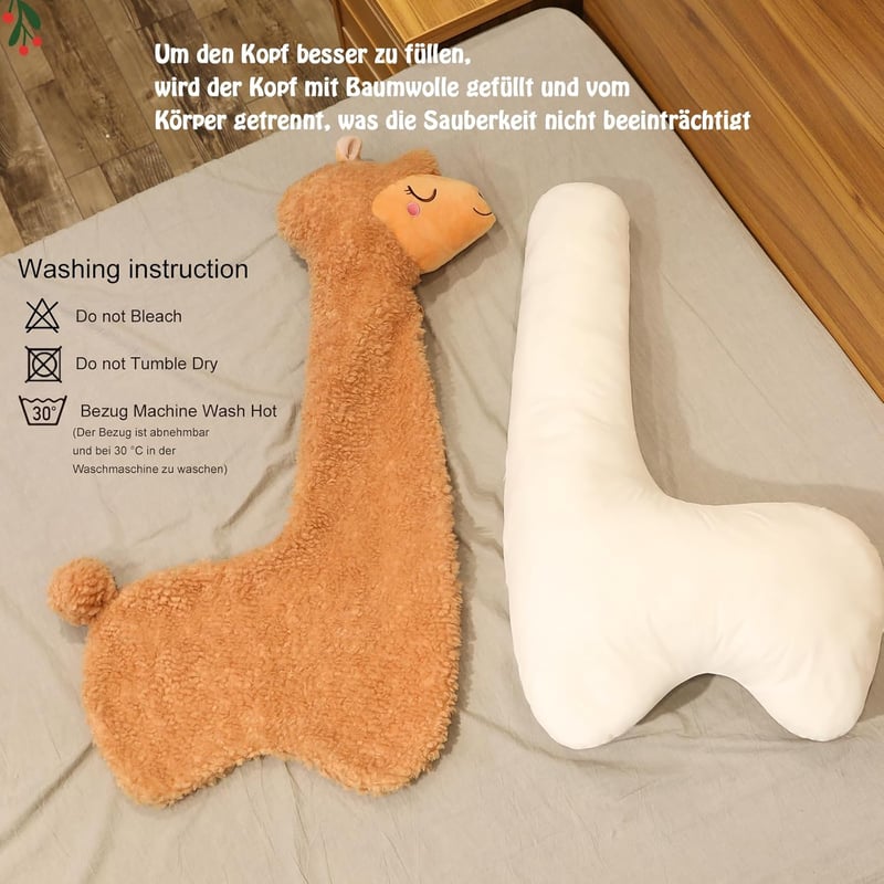 BootyBay Alpaka Plüss Játék 130 cm - Hosszú Nyakú Puha Díszpárna, Fehér Töltött Állat Figura, Gyerekszoba Dekoráció, Ölelni Való Puhaság