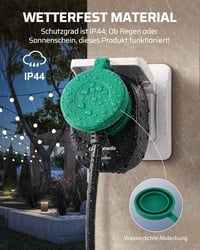 DEWENWILS IP44 Kültéri Távirányítós Konnektor Szett, 5db, 30m Hatótáv 4
