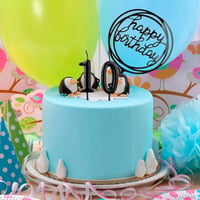 GOTRUST Születésnapi Szám Gyertya Készlet 0-9 Számokkal + Happy Birthday Tortadísz - Arany Csillogó Dekoráció Tortára, Évfordulóra, Esküvőre 7