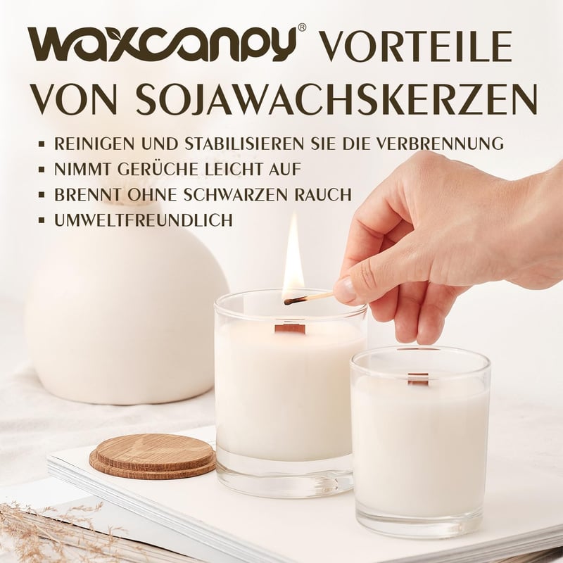Waxcanpy Prémium Szójagyertya Viasz 20 kg - 100% Természetes Gyertyaöntő Alapanyag Gyertyakészítéshez, Öntéshez