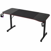 JUMMICO Ergonomski stol za igranje 180x60 cm crni, s držačem za čaše i držačem za slušalice – nepotpun (srednji dio B, stanje: vidi 2. sliku) 1