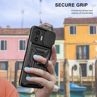 Motorola Edge 30 Neo csúsztatható kamerás védőtok, 360°-os gyűrűvel, mágnessel - Fekete 6