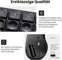 UGREEN Bluetooth billentyűzet-egér szett, vezeték nélküli, német kiosztás 6