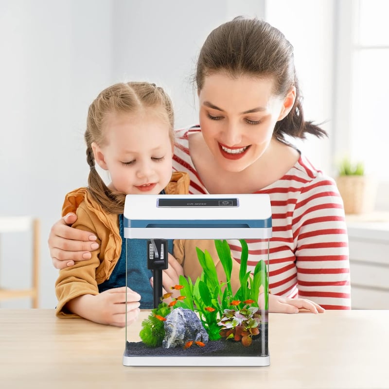 Nano akvárium szett 7,5L - Öntisztító szűrő, LED világítás, Betta halaknak