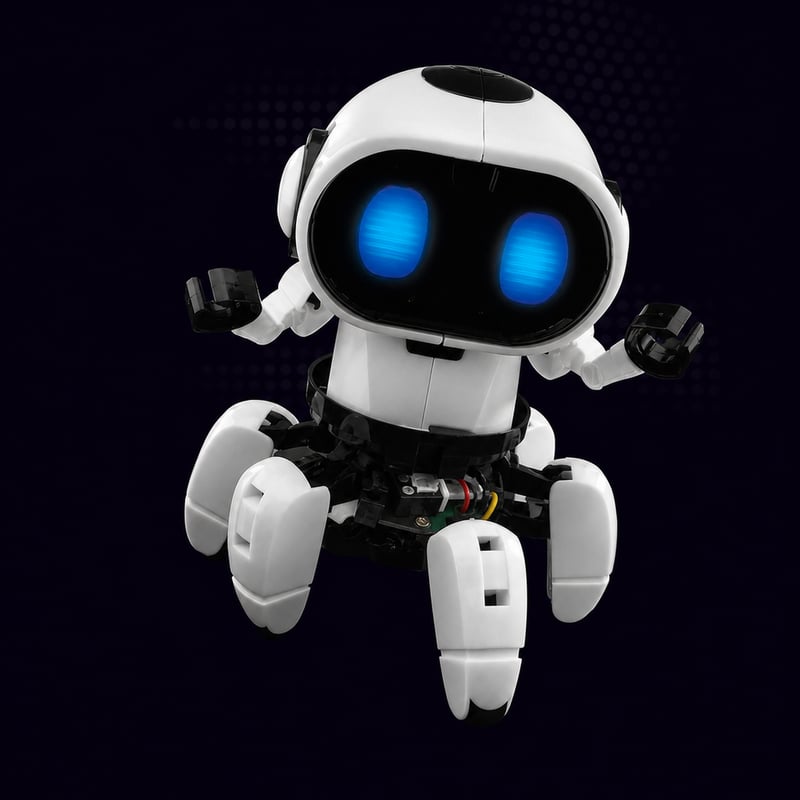 Inteligentná stavebnica robota Kosmos Chipz 621001 pre deti od 8 do 14 rokov, sledovanie pohybu – chýba zadný kryt ovládacieho panela (stav: pozri 2. obrázok)