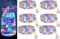 Huayifa LED szalag  6 db - Elemes Mikroégősor 2m 20 LED Multicolor - 3 Világítási Mód - Esküvői, Karácsonyi, Beltéri Dekoráció 1