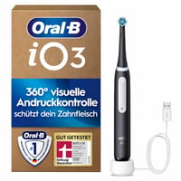 Periuță de dinți electrică Oral-B iO Series 3, negru, tehnologie rotativă-oscilantă, protecția gingiilor – fără capăt de periuță (stare: vezi a 2-a imagine) 1