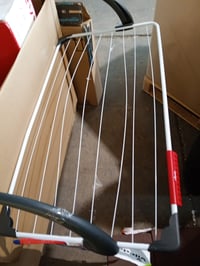 Uscător de rufe pliabil pentru balcon Vileda Sunset, 10 m suprafață de uscare, reglabil — bare îndoite, piesă de colț lipsă (stare: vezi a 2-a imagine) 2