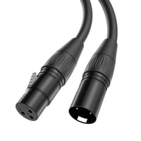 Yinker XLR Kábel Szett - 2db 1,5m Mikrofon Kábel (Apa-Anya) Hangfelszerelésekhez, Stúdió Eszközökhöz, Fekete, Rugalmas Gumi Borítással 7
