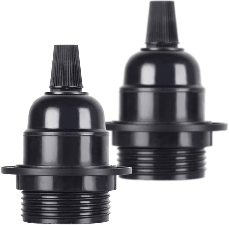 Edison E27 foglalat, 2 db fekete bakelit függőlámpa adapter