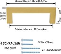 Arany Modern Szekrényfogantyú Szett - 2 db Rozsdamentes Acélból, Nyitott Doboz 2
