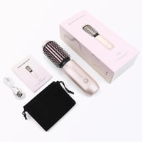 iTayga Vezeték Nélküli Hajgöndörítő Kefe, 7000 mAh USB Tölthető, Negatív Ionos Hajápolás, 4 Hőfokozat, Rózsaszín, Utazáshoz 7