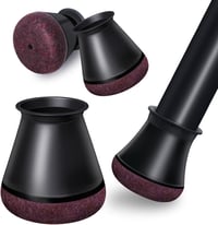 OCONDA 24 db Fekete Szilikon Széklábvédő Filcbetéttel - Ferde Széklábakhoz 14-18 mm - Padlóvédő Bútorlábsapka Kerek Lábakra - Zajcsökkentő 8