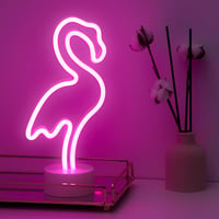 NELUX Kaktusz és Flamingó LED Neon Fali Dekoráció Szett - USB/Elemes Működés, Szobadísz, Gamer Szoba, Bár Világítás, 2 db 2
