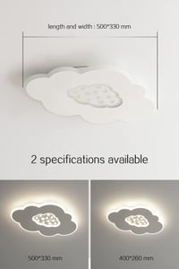Baerolc Felhő Alakú LED Mennyezeti Lámpa 50 cm - Távirányítós, Fényerőszabályozható, 3000K-6000K, 30W, Gyerekszobába, Hálószobába, Nappaliba 4