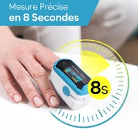 Easy@Home Pulzoximéter - Kék, Forgatható OLED Kijelzővel, Véroxigénszint és Pulzusmérő 3
