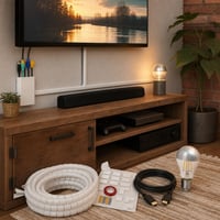 Pachet Organizare TV: 10x canal cablu + organizator spirală + cablu HDMI 5m + bec LED E27 1
