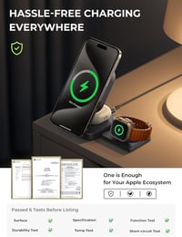 LISEN 3 az 1-ben MagSafe töltőállomás iPhone-hoz és Apple Watch-hoz - Kék vezeték nélküli töltő 5