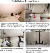 ISOFIX Univerzális Acél Rögzítő Autós Gyereküléshez - Hancaner Biztonsági Öv Csatlakozó 8