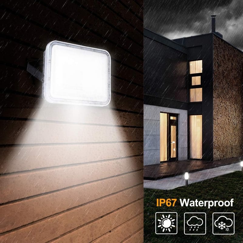 NIKEEYEN 100W LED Kültéri Reflektor, IP67 Vízálló, 10000 lumen, 6500K Hideg Fehér, 120° Szórási Szög, Kerthez, Garázshoz, Játszótérhez