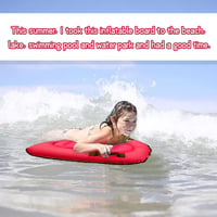 Feliciay Felfújható Piros Bodyboard Úszódeszka Fogantyúkkal Gyerekeknek és Felnőtteknek 7