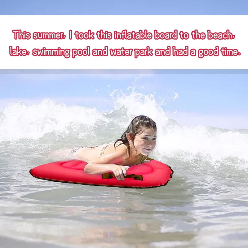 Feliciay Felfújható Piros Bodyboard Úszódeszka Fogantyúkkal Gyerekeknek és Felnőtteknek