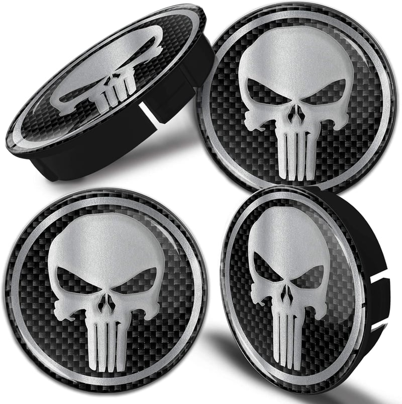 Skull Ezüst Szilikon Kerékagy Kupak 60mm - 4db SkinoEu Tuning Szett