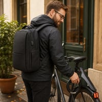Gradski biciklistički set: 1x blatobran + 1x svjetlo s kočionim + 1x lokot + 1x ruksak za laptop 1