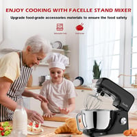 Facelle 1300W Professzionális Robotgép 10 Sebességgel, 5,5L Inox Tállal, Fekete 8