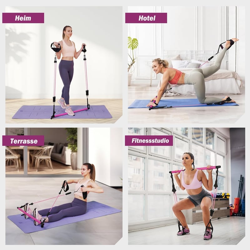 ALongSong Pilates rúd ellenállásos szalagokkal 180-360 LBS fitnesz készlet