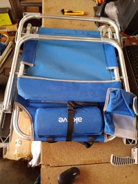 Aktive sklopiva stolica za plažu, 2 komada, plava, 5 položaja, podstavljeno sjedište, bočni džep, aluminijski okvir, maks. 110 kg, 49x56x78 cm 3