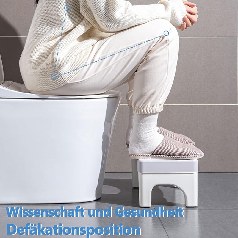 Összecsukható WC-zsámoly felnőtteknek - Fehér | Aranyér, székrekedés elleni segédeszköz