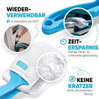 BRUSHYZ Reluxa Tisztító Kefe - Római Rolók Külső-Belső Tisztítására - Ergonomikus Kék Nyéllel, 2 Mosható Párnával, 180g 3