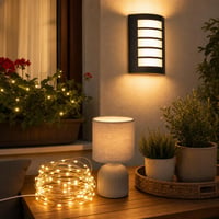 Set za večernji ugođaj: 5m 50 LED lampica + stolna lampa + 12W vanjska zidna svjetiljka 1