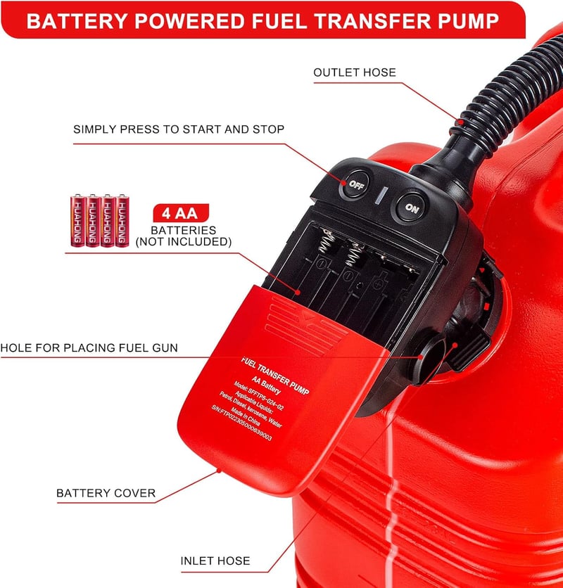 Elektromos Üzemanyag Szivattyú Automatikus Leállítással - Olaj és Dízel Folyadék Átemelő Pumpa 3 Adapterrel, 9 L/perc