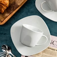 MALACASA Elisa 12 részes krémfehér porcelán kávéskészlet 6 személyre 7