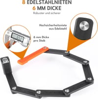 CYCLESPEED Összecsukható Kerékpárzár Tartóval - 63 cm Edzett Acél, 360° Forgatható Zárfej, 3 Kulcs, Könnyű E-Roller Lakat Táskával 4