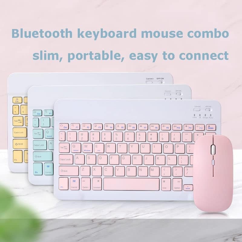 Bluetooth Vezeték Nélküli Billentyűzet és Egér Szett - Ultravékony Ergonomikus Újratölthető Kombó Tablethez, Telefonhoz, PC-hez, Mac-hez