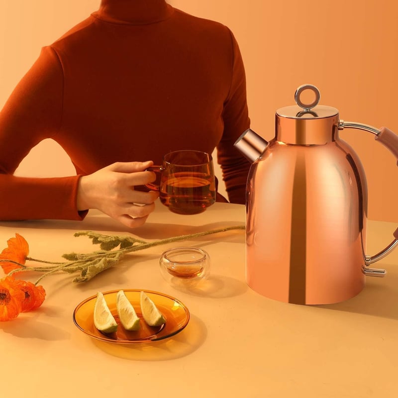 ASCOT Retro Vízforraló Rozsdamentes Acél 1,5L - Rózsaarany, Automata Kikapcsolás