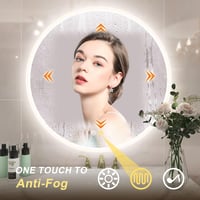 STARLEAD 60 cm Kerek Fürdőszobai Tükör Bluetooth Hangszóróval, Fényerőszabályzással, 3 Színhőmérséklettel, Páramentesítővel, IP44 Védettségg 3