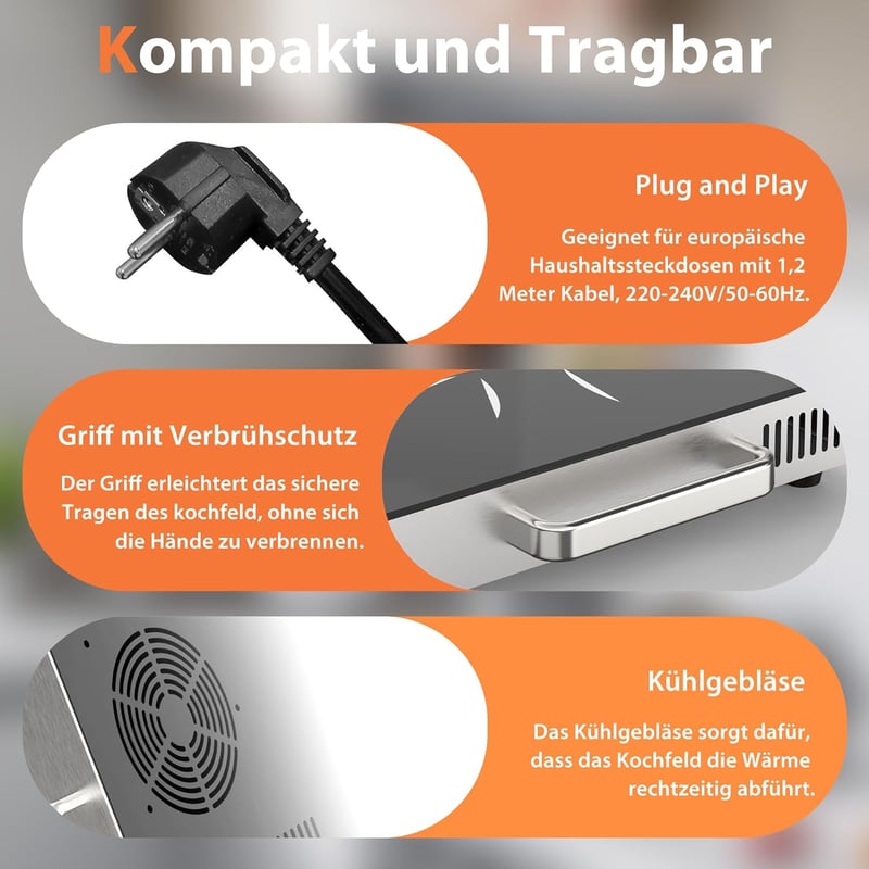 Cooksir Hordozható Üvegkerámia Főzőlap 2 Égővel - 3200W Infravörös Melegítés, Érintő/Gombos Vezérlés, 56cm, Dugós Csatlakozás

AI: I've crea