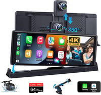 4K Carplay Autós Kijelző 10,26" 350° Forgatható Műszerfal Kamera, Android Kompatibilis, Bluetooth, Mirror Link, Siri, Google, 64GB TF Kártya 1