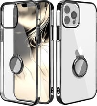iPhone 13 Pro Max vékony átlátszó tok fekete kerettel - AICase 1