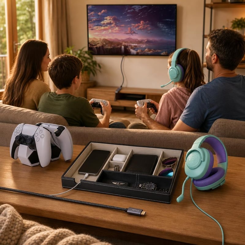 PS5 Gaming paket: HDMI produžni kabel + stanica za punjenje + organizator + slušalice