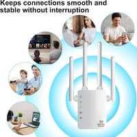 Aigital AC1200 WiFi Jelerősítő Repeater Dual Band 2.4GHz & 5GHz - 200m² Lefedettség, 4x3dBi Antenna, WPS, Ethernet LAN, 45+ Eszköz 9