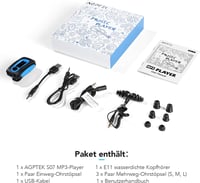 AGPTEK Bluetooth Mini Clip MP3 Lejátszó - Hordozható Zenelejátszó FM Rádióval, 64GB Micro SD Kártyával, Sportoláshoz Ideális - black 8