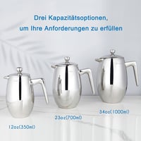 Easyworkz Nando duplafalú, hőszigetelt rozsdamentes acél francia kávéprés 700ml 4