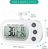 ORIA Digitális Hűtő-Fagyasztó Hőmérő LCD Kijelzővel, Vízálló, Max/Min Funkcióval 8