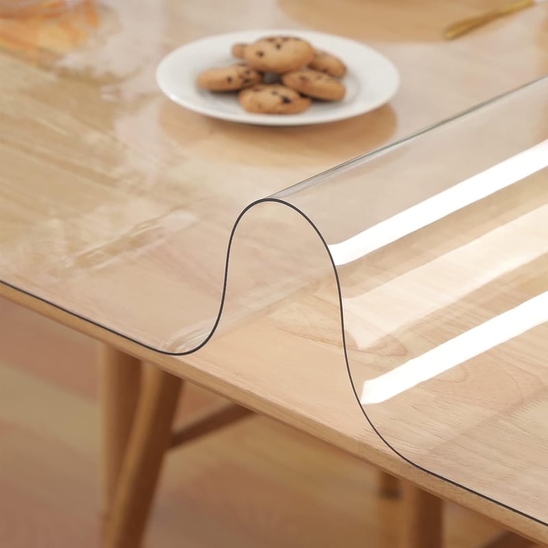 Eralove Átlátszó 2 mm vastag asztalterítő műanyag védőfólia 70x115 cm konyha étkező fa bútorhoz