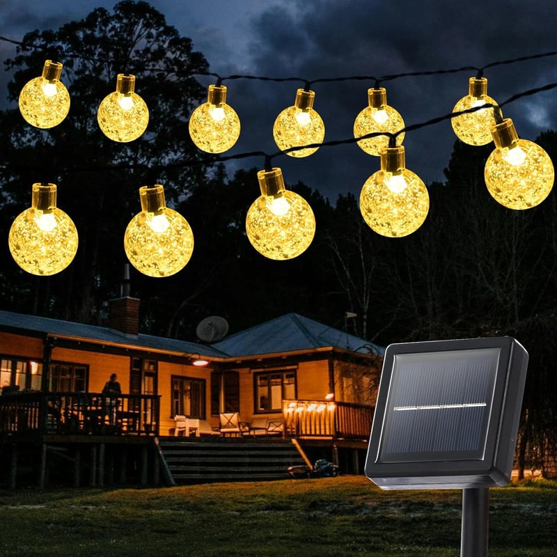 Goodia 8m-es Napelemes Kültéri Fényfüzér 40 LED-del, 8 Üzemmód, IP65 Vízálló